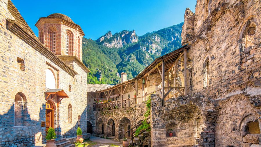 Halkidiki Grčka krajolik more i borove šume