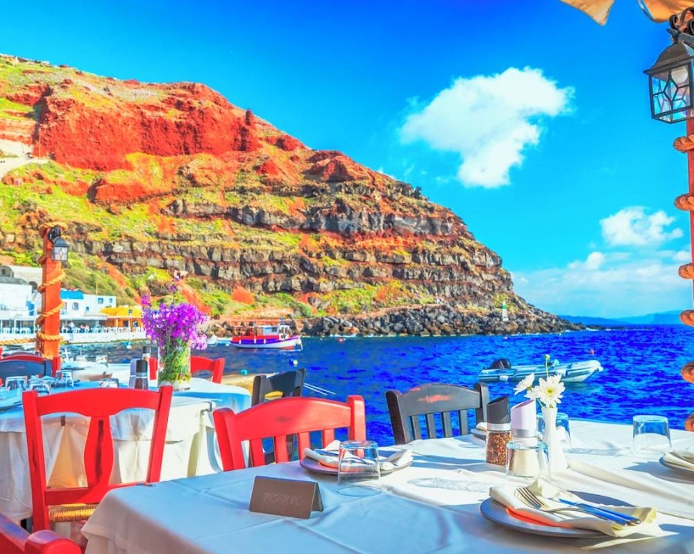 Santorini doručak ili večera s pogledom na more