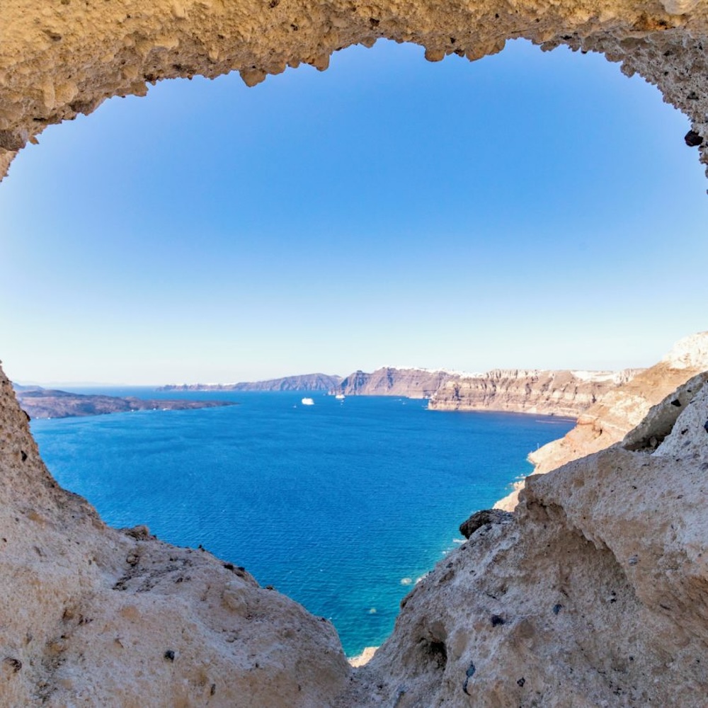 Srce Santorinija panoramski pogled