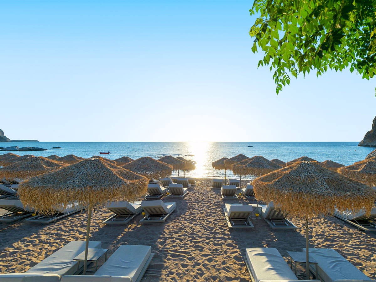 Plaža uz hotel alltoura Club Hotel Porto Angeli na Rodosu